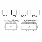 Mesa de Jantar Extensível Até 294 cm em Gres e Metal Made in Italy - Nuzzio Viadurini