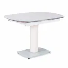 Mesa de jantar extensível em vidro e imitação de couro, L120 / 180xP90cm, Lelia Viadurini