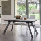 Mesa de jantar extensível Tampo de cerâmica até 2,8 m Fabricado na Itália - Paoluccio Viadurini