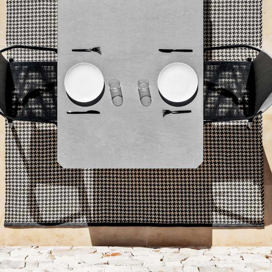 Mesa de Jantar de Jardim em Alumínio e Hpl ou Grés, Vários Acabamentos - Filomena Viadurini