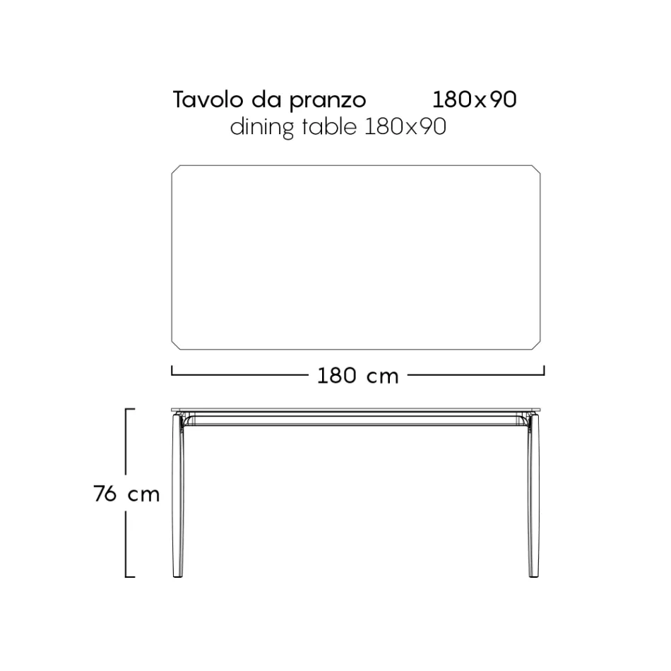 Tampo de mesa de jantar de jardim em grés porcelânico fabricado na Itália - Tarik Viadurini