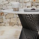 Mesa de jantar ao ar livre em alumínio e grés Top Made in Italy - Donovan Viadurini
