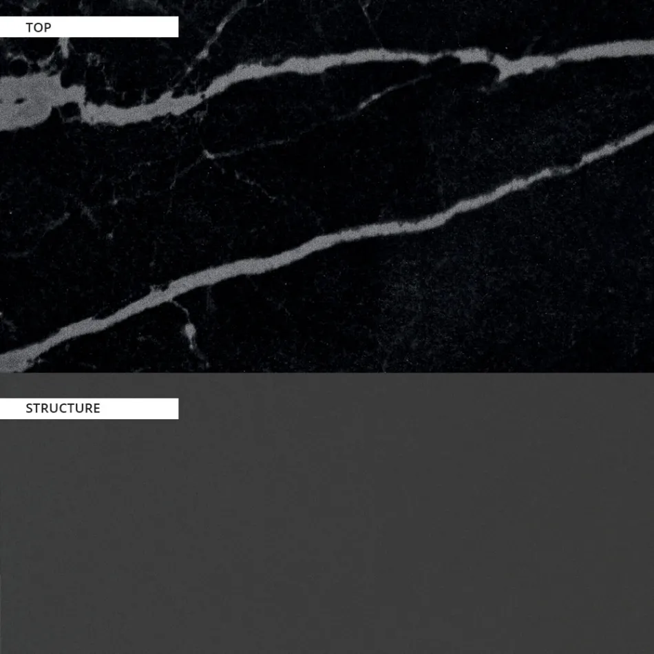 Mesa de jantar ao ar livre em alumínio e grés Top Made in Italy - Donovan Viadurini