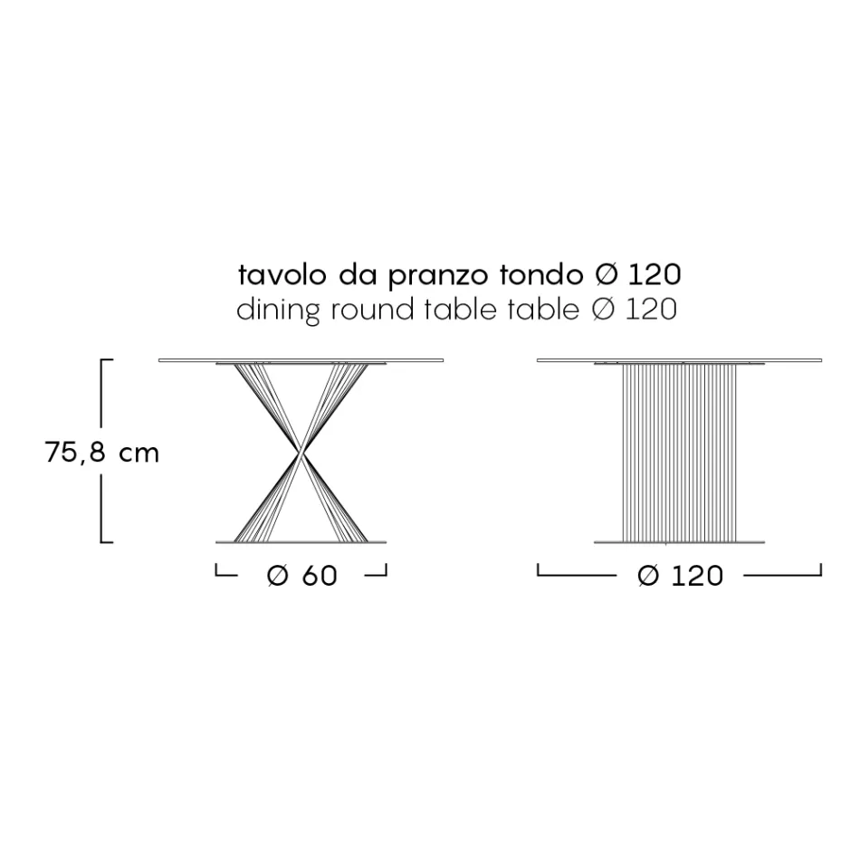 Mesa de jantar ao ar livre em alumínio e grés Top Made in Italy - Donovan Viadurini