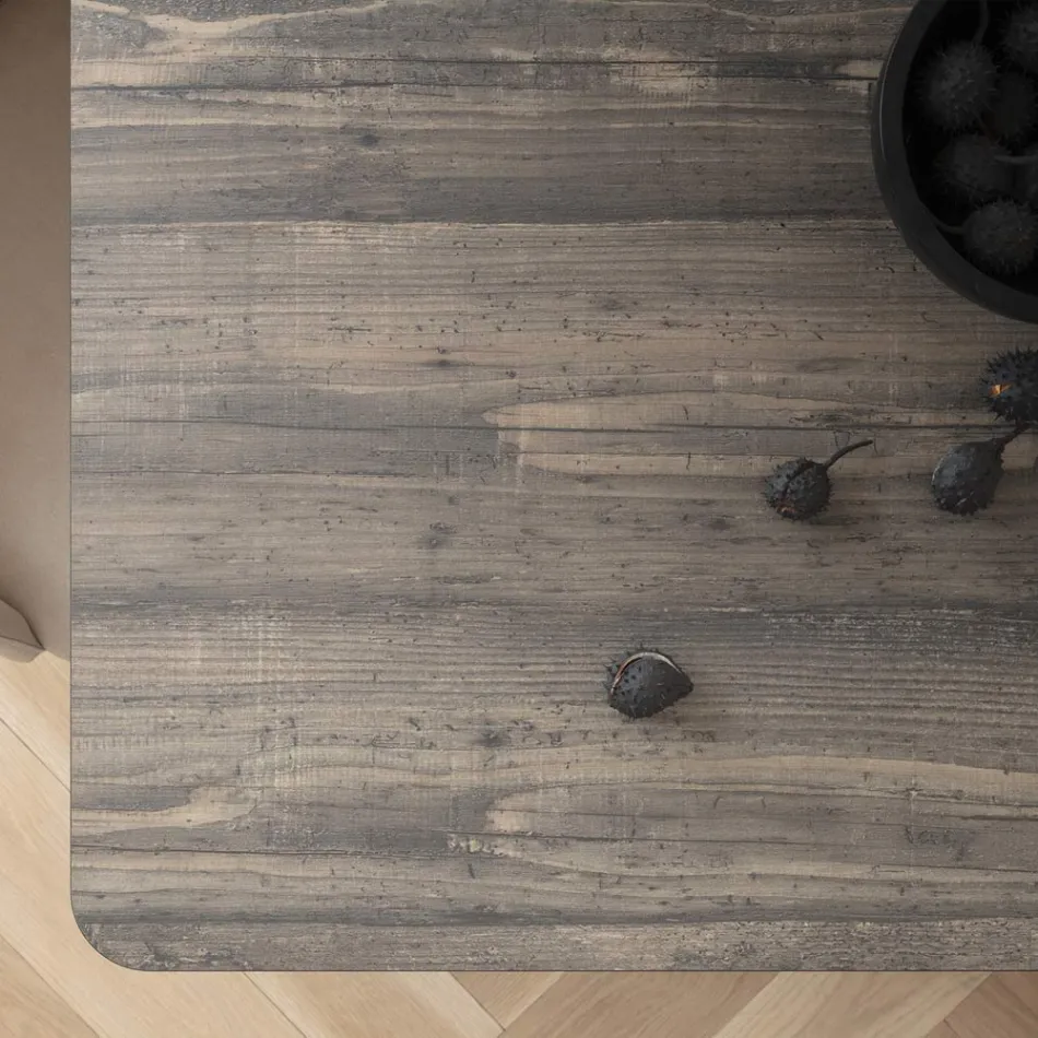 Mesa de Jantar Fixa em Metal e Hpl Estratificado Made in Italy - Bastiano Viadurini