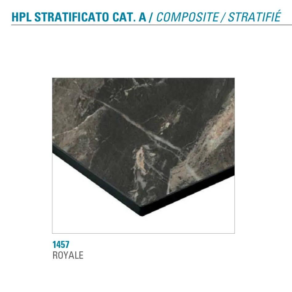 Mesa de Jantar Fixa em Metal e Hpl Estratificado Made in Italy - Bastiano Viadurini