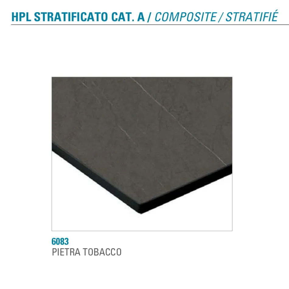 Mesa de Jantar Fixa em Metal e Hpl Estratificado Made in Italy - Bastiano Viadurini