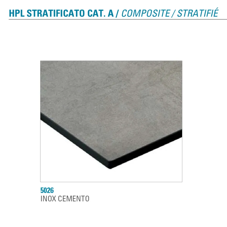 Mesa de Jantar Fixa em Metal e Hpl Estratificado Made in Italy - Bastiano Viadurini