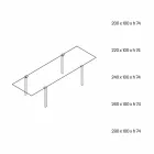 Mesa de Jantar em Vidro Transparente e Metal Várias Cores 5 Tamanhos - Aschio Viadurini
