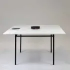 Mesa de Jantar Quadrada com Vaso e Embutimento em Mármore Luxo 140 cm - Vesúvio Viadurini