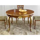 Mesa de jantar redonda extensível 240 cm em madeira made in Italy - barroco Viadurini