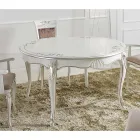Mesa de jantar redonda extensível 240 cm em madeira made in Italy - barroco Viadurini