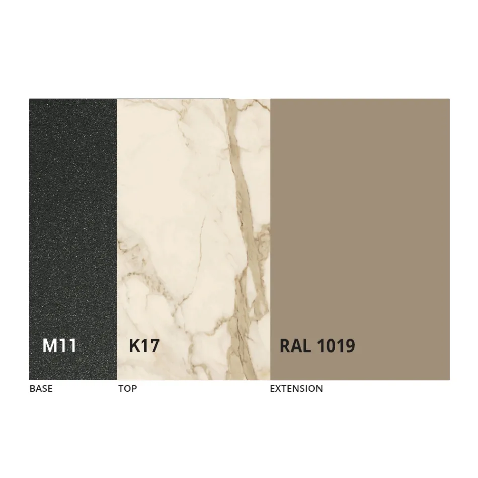 Mesa de jantar redonda com tampo extensível até 180 cm Made in Italy - Muschio Viadurini