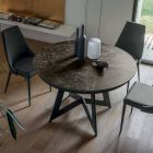 Mesa de jantar redonda com tampo extensível até 180 cm Made in Italy - Muschio Viadurini