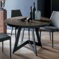 Mesa de jantar redonda com tampo extensível até 180 cm Made in Italy - Muschio