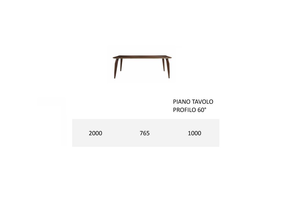 Estrutura e tampo da mesa de jantar em madeira maciça Made in Italy - Giustino Viadurini