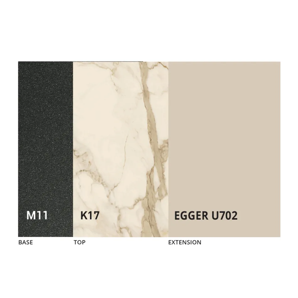 Mesa de jantar redonda extensível até 270 cm em cerâmica fabricada na Itália - Muschio Viadurini