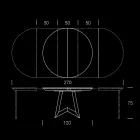 Mesa de jantar redonda extensível até 270 cm em cerâmica fabricada na Itália - Muschio Viadurini