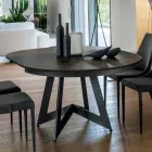 Mesa de jantar redonda extensível até 270 cm em cerâmica fabricada na Itália - Muschio Viadurini