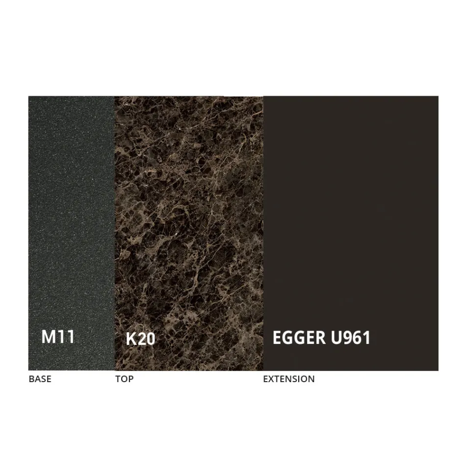 Mesa de jantar redonda extensível até 270 cm em cerâmica fabricada na Itália - Muschio Viadurini