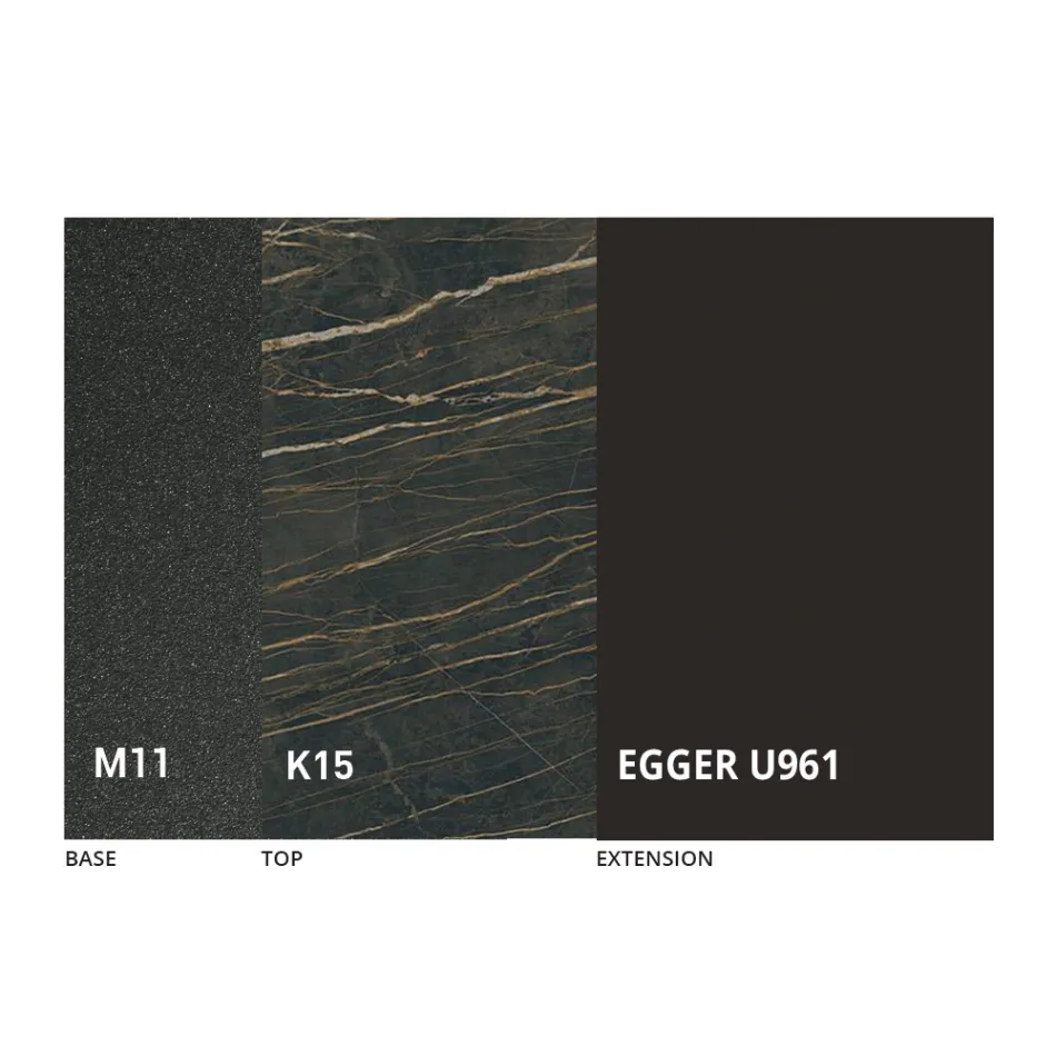 Mesa de jantar redonda extensível até 270 cm em cerâmica fabricada na Itália - Muschio Viadurini