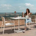 Mesa Quadrada 80x80 cm Exterior em Alumínio Bege - Alfresco Viadurini