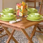 Mesa de jardim quadrada 80x80 cm em teca - Amico Viadurini