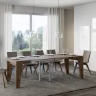 Mesa quadrada extensível até 246 cm em madeira fabricada na Itália - flor Viadurini