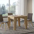 Mesa quadrada extensível até 246 cm em madeira fabricada na Itália - flor Viadurini