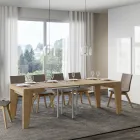 Mesa quadrada extensível até 246 cm em madeira fabricada na Itália - flor Viadurini