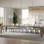 Mesa quadrada extensível até 440 cm em madeira fabricada na Itália - flor Viadurini