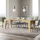 Mesa quadrada extensível até 440 cm em madeira fabricada na Itália - flor Viadurini