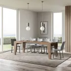 Mesa quadrada extensível até 440 cm em madeira fabricada na Itália - flor Viadurini