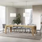 Mesa quadrada extensível até 440 cm em madeira fabricada na Itália - flor Viadurini
