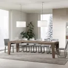 Mesa quadrada extensível até 440 cm em madeira fabricada na Itália - flor Viadurini