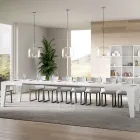 Mesa quadrada extensível até 440 cm em madeira fabricada na Itália - flor Viadurini