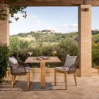 Mesa Quadrada para Exterior em Teca e Metal - Marie Viadurini