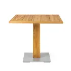 Mesa Quadrada para Exterior em Teca e Metal - Marie Viadurini