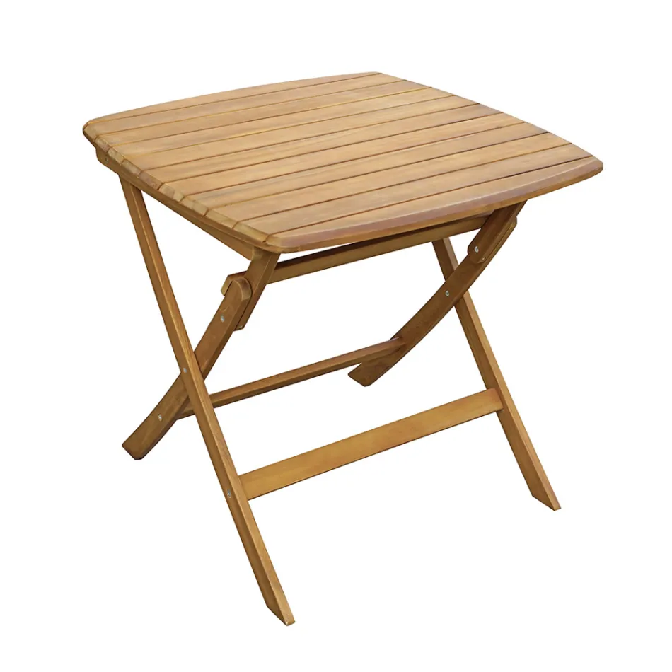 Mesa Externa Quadrada em Madeira de Acácia - Pôr do Sol Viadurini