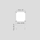 Mesa quadrada fixa MDF e aço cromado Luigi Viadurini