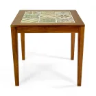 Mesa quadrada em madeira de acácia e tampo em cerâmica - Técnica Viadurini