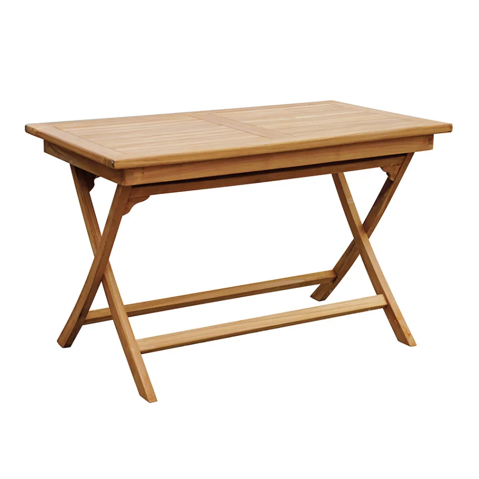 Mesa de jardim retangular 120x70 cm em teca - Alba Viadurini