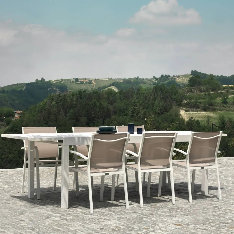 Mesa retangular extensível até 210 cm em alumínio - Pennarello Viadurini