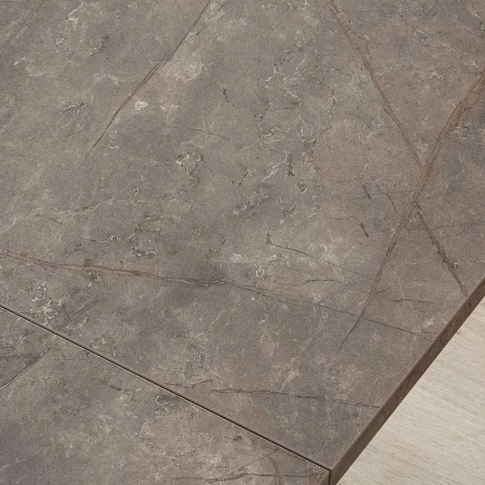 Mesa retangular extensível até 240 ou 280 cm em HPL e Metal - Presente Viadurini