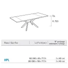 Mesa retangular extensível até 240 ou 280 cm em HPL e Metal - Presente Viadurini