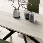 Mesa retangular extensível até 260 ou 300 cm em HPL e Metal - Charmy Viadurini