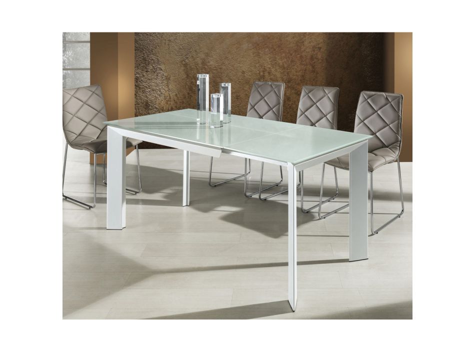 Mesa de jantar extensível com um design moderno Jordy, 160x90xH76 cm Viadurini