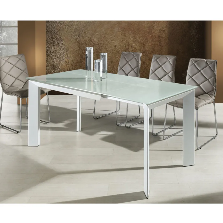 Mesa de jantar extensível com um design moderno Jordy, 160x90xH76 cm Viadurini