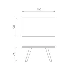 Mesa Retangular com Tampo em Folheado de Carvalho e Base em Alumínio - Logan Viadurini