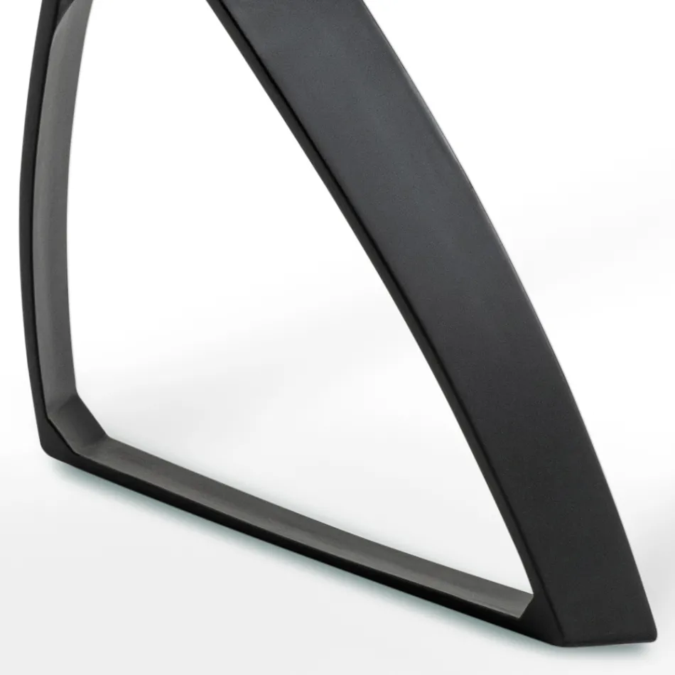 Mesa Retangular com Tampo em Folheado de Carvalho e Base em Alumínio - Logan Viadurini